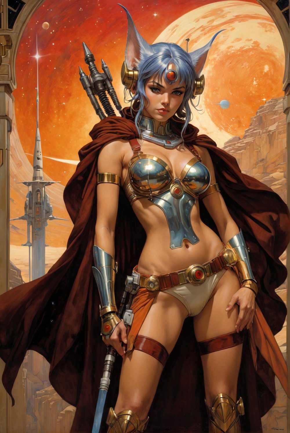 art by Masamune Shirow, art by J.C. Leyendecker, art by boris vallejo, art by gustav klimt, art by simon bisley, a masterpiece, stunning beauty, hyper-realistic oil painting, a galactic scene,  luke skywalker, Ahsoka Tano, 