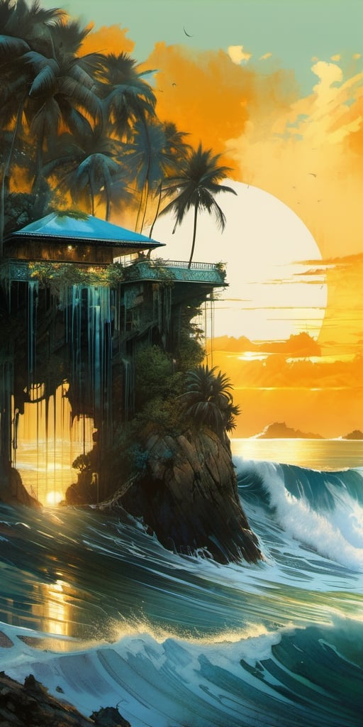  ((a tropical island, seen from the sea)),black ink flow, 64k resolution photorealistic masterpiece by aaron horkey and jeremy mann, intricately detailed by jean baptiste mongue, acrylic: watercolor art, professional photography, dynamic lighting, volumetric lighting maximalist photoillustration:by marton bobzert,8k resolution concept art intricately detailed, complex, elegant, majestic, ecstacy, fantastical, aspect ratio:16:9, ,xyzsanart01,portrait_futurism,dripping paint