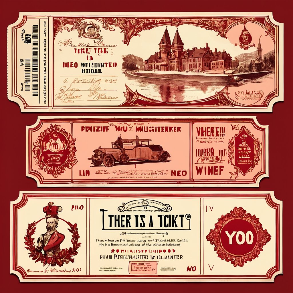 Visual Design, Ticket, aesthetic, there is a ticket with a red design on it, behance contest winner, neo - renaissance, in pif, pritzker architecture prize, retro 1 9 0 0, inspired by Carl Gustaf Pilo, holiday season, lean, phalanster, pick wu, yo, provenance, ham, v