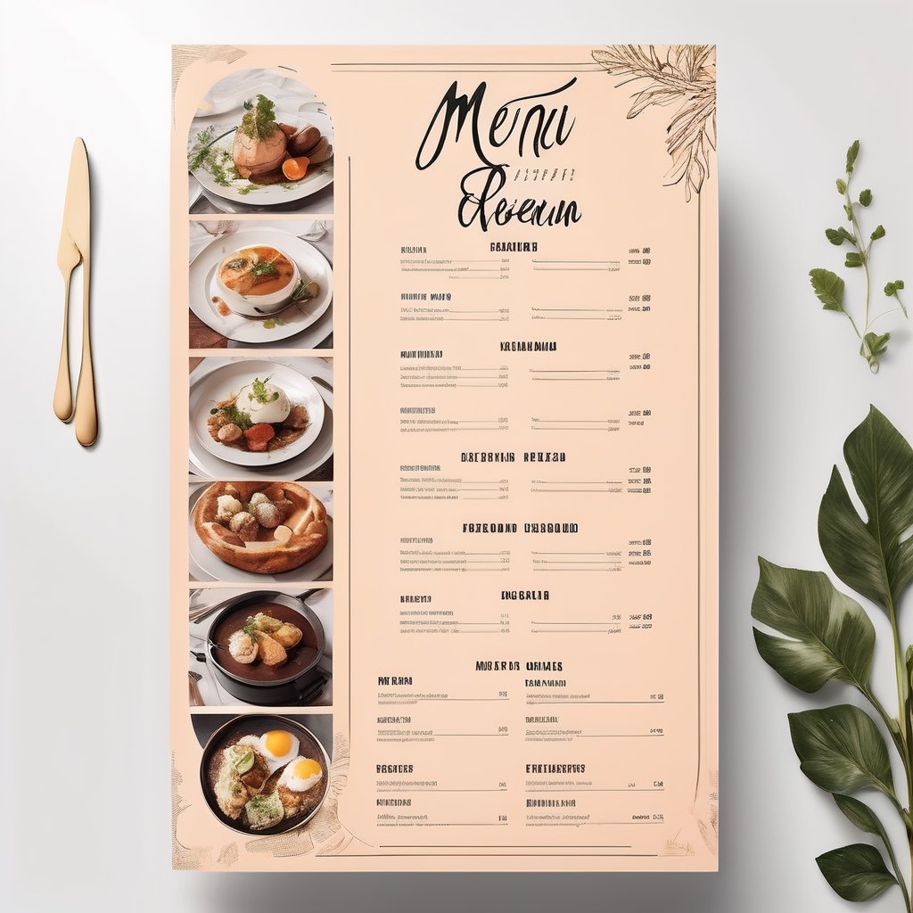 Visual Design, Menu, aesthetic, a menu for a restaurant with a variety of food items on the top of the, inspired by Konstantin Westchilov, a poster, international typographic style, restaurant menu photo, diner caffee, restaurant!!!, restaurant!, layout design, gourmet restaurant