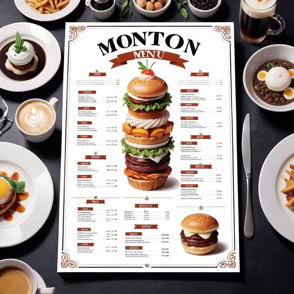 Visual Design, Menu, aesthetic, a menu for a restaurant with a variety of food items on the top of the, inspired by Konstantin Westchilov, a poster, international typographic style, restaurant menu photo, diner caffee, restaurant!!!, restaurant!, layout design, gourmet restaurant