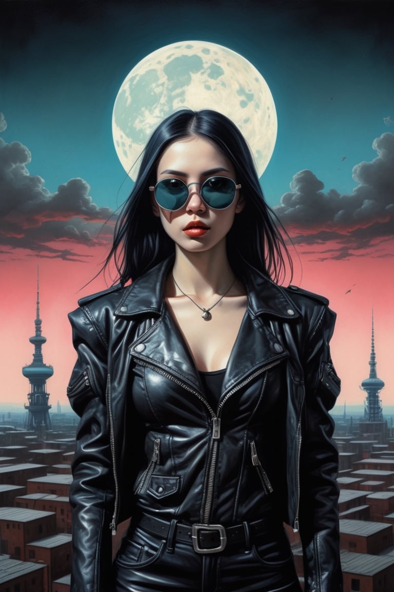 group of three, 3girls, techno and bauhaus disco goth girls in Berlin 79, techno, black leather and steel, extreme sunglasses, illustrations, tri tone, cool and neutral colors , centered, symmetry, painted, intricate, volumetric lighting, beautiful, rich deep colors masterpiece, sharp focus, ultra detailed, in the style of dan mumford and marc simonetti, astrophotography,aw0k dalle,analog,AnalogRedmAF,DonMB4nsh33XL ,darkart,Japan Vibes,digital artwork by Beksinski,LegendDarkFantasy,Ukiyo-e, in the style of esao andrews