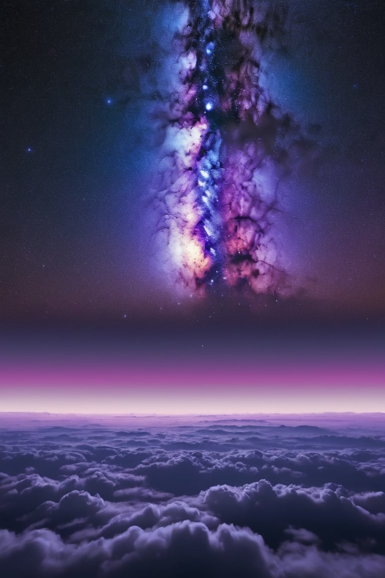 sky, cloud, no humans, night, star \(sky\), night sky, scenery, starry sky, space, purple theme