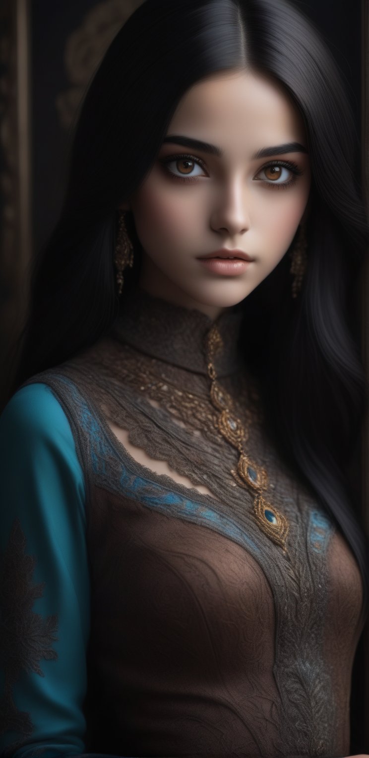 Image, (full body), highest quality, masterpiece, ultra-high definition, (cute face), (perfect brown eyes), surreal illustration, natural proportions, Ultra HD, realistic and vivid colors, highly detailed UHD drawing, perfectly composed, 8k , texture, breathtaking beauty, pure perfection, unforgettable emotion, medium burst, thread necklace, skirt, portrait of a woman, ecru technical wool fleece knit,