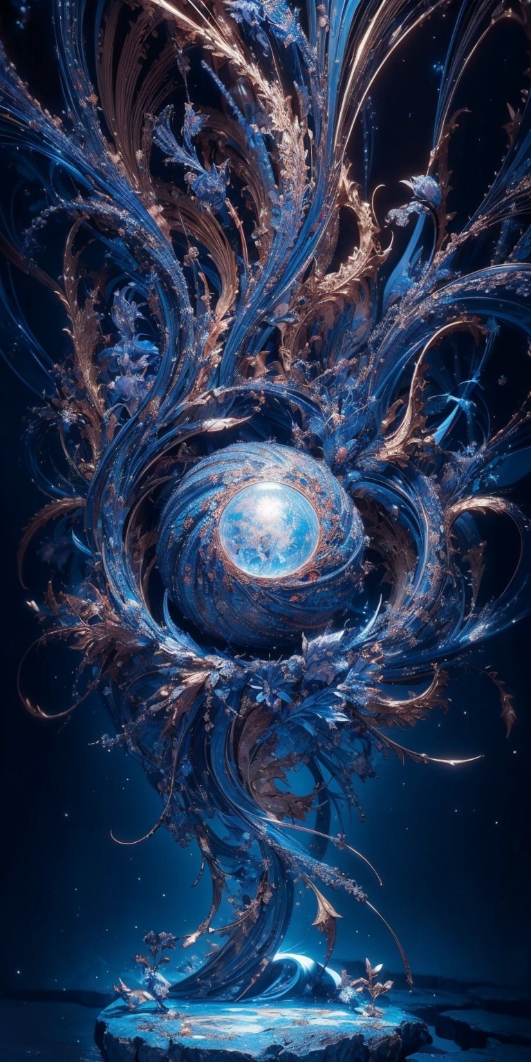 A mesmerizing and visually stunning fractal artwork featuring Azathoth figure, created by a renowned artist, showcasing intricate details and vibrant colors. Official art quality with a strong aesthetic appeal. High resolution rendering in 4K