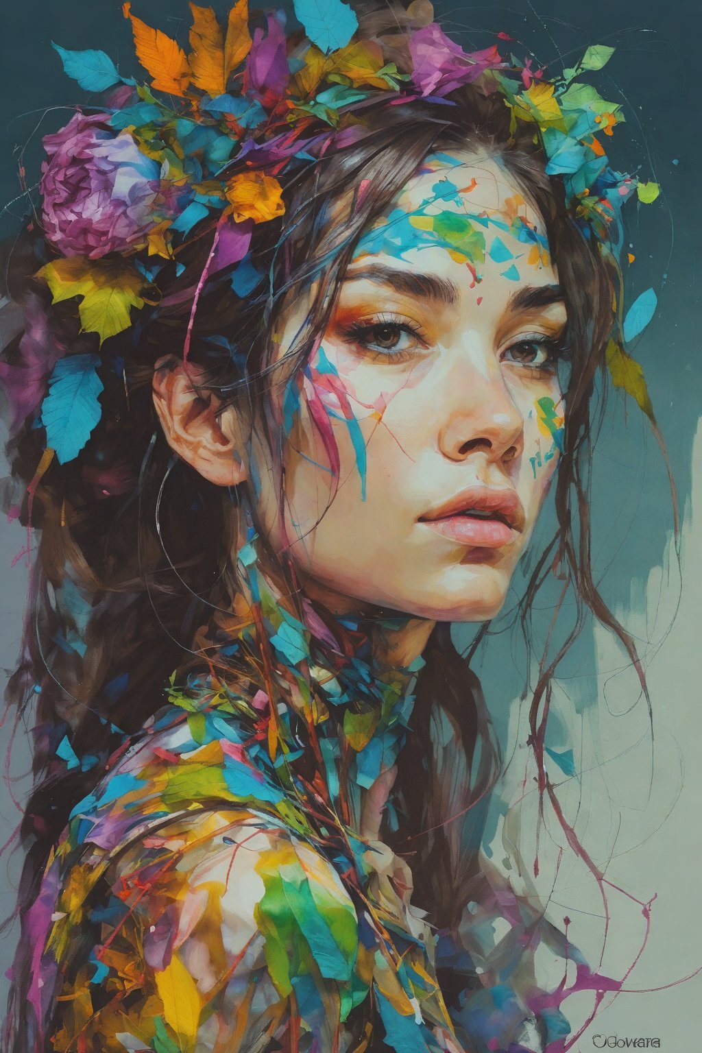(best quality:1.2), giovani magana carne griffiths masterpiece, pretty elegant taliyah, impressionist triadic colors, rule of odds, uncontrollable chromatic aberration, abstract ambient occlusion, sfw