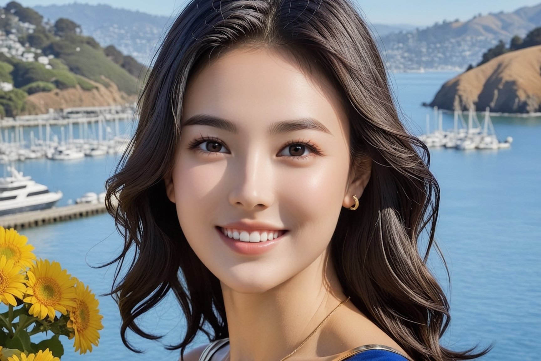 Hyper-Realistic photo of a girl,20yo,1girl,perfect female form,perfect body proportion,perfect anatomy,detailed exquisite face,soft shiny skin,smile,mesmerizing,short hair,small earrings,necklaces
BREAK
backdrop of a beautiful Sausalito in California,harbor,boat,ocean,bridge,(fullbody:1.2),(distant view:1.2),(heels:1.2)
BREAK
(rule of thirds:1.3),perfect composition,studio photo,trending on artstation,(Masterpiece,Best quality,32k,UHD:1.5),(sharp focus,high contrast,HDR,hyper-detailed,intricate details,ultra-realistic,award-winning photo,ultra-clear,kodachrome 800:1.3),(chiaroscuro lighting,soft rim lighting:1.2),by Karol Bak,Antonio Lopez,Gustav Klimt and Hayao Miyazaki,photo_b00ster,real_booster,ani_booster,wonder-woman-xl,song-hyegyo-xl