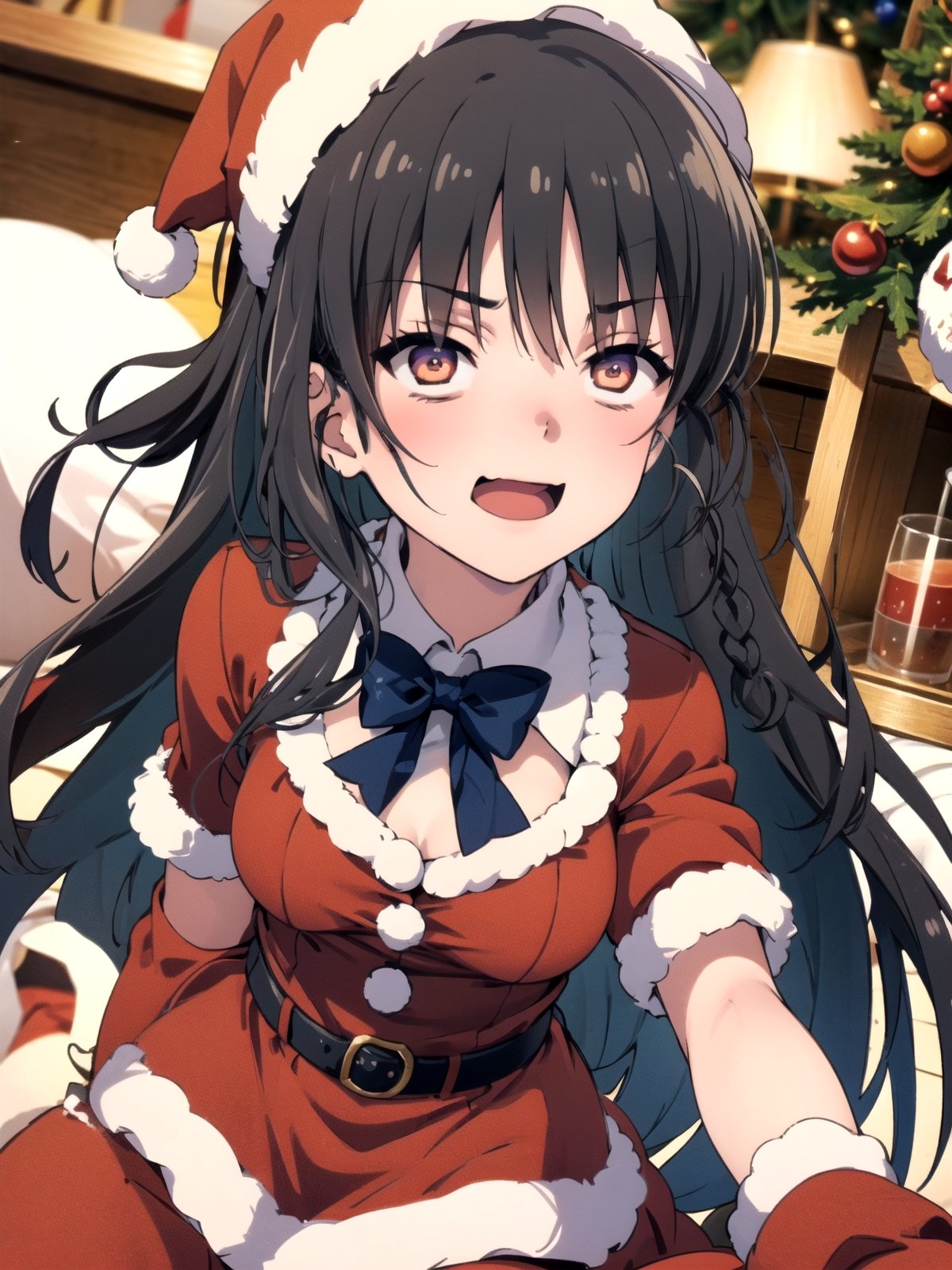 //Quality,
(masterpiece), (best quality), 8k illustration,
//Character,
overlordentoma, 1girl, solo, smile, 
//Fashion,
santa_costume,
//Background,
indoors, christmas, 
//Others,
aquascreaming,Suzune Horikita