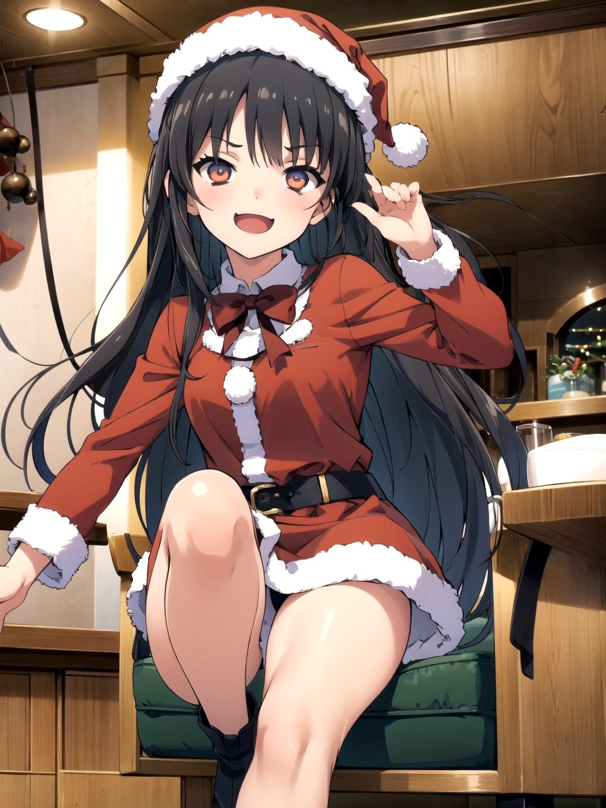 //Quality,
(masterpiece), (best quality), 8k illustration,
//Character,
overlordentoma, 1girl, solo, smile, 
//Fashion,
santa_costume,
//Background,
indoors, christmas, 
//Others,
aquascreaming,Suzune Horikita