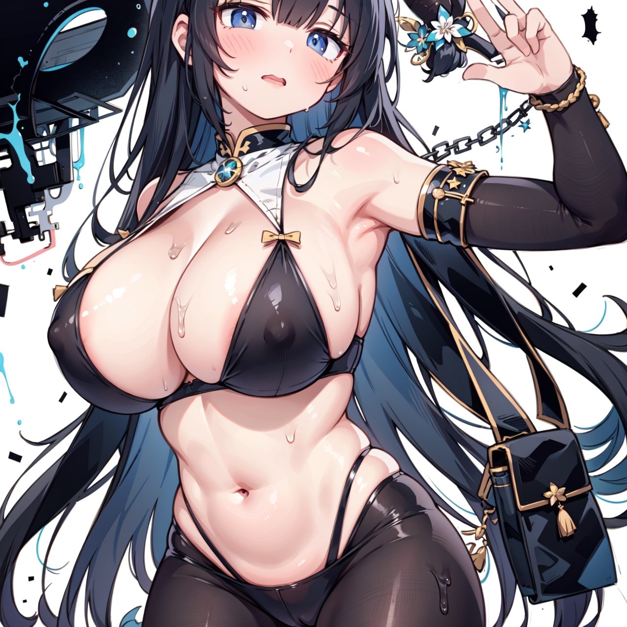 anime,  full body, big boobies, big breast, (masterpiece, best quality, highres:1.1), ultra resolution image, black hair, long hair, blush, (masterpiece, top quality, best quality, beautiful and aesthetic:1.2 ), extreme detailed, highest detailed, 1 girl,  cleavage, heart in eye, huge breasts, pleated-skirt, bra,Sexy Big Breast, horn outfit, Sheep's horn outfit, white background, in white space,YAMATO