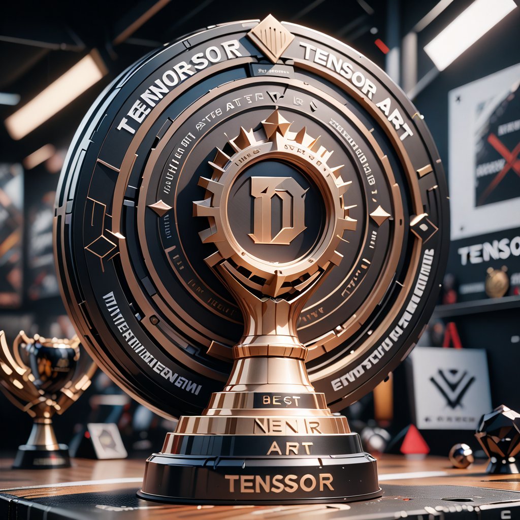 3d, trophy badge with text: "Tensor Art",
white background,
(masterpiece:1.2), (best quality:1.2), (very aesthetic:1.2), (absurdres:1.2), (detailed background),newest,ai-generated, realistic, photorealistic