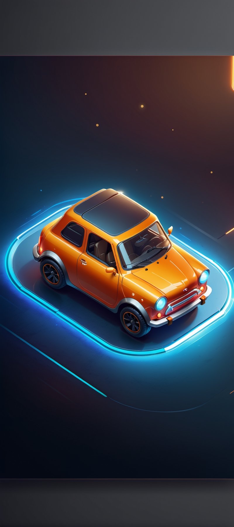 little car,magic, game icon style ,hight quality, blank background, from above