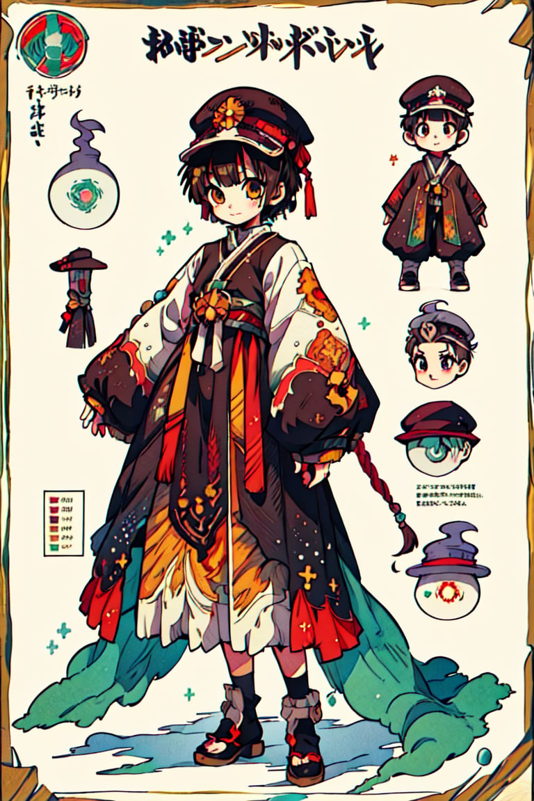 anime, design, custom character, character design, full_body, modelsheet, (CharacterSheet:1), anime, design(masterpiece, top quality, best quality, official art, beautiful and aesthetic:1.2), (1girl), extreme detailed, (fractal art:1.3), highest detailed, cartoon, ,hanako-kun