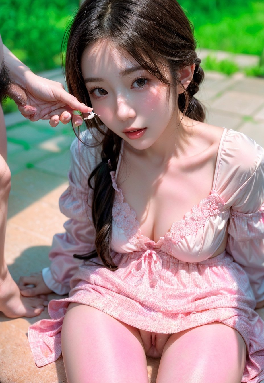 full body,Korean girl,Realism,Epic, (masterpiece),  blue eyes, detailed facial features, (sensual face), realism, yuzu,
(RAW photo:1.2),(EOS R8,50mm,F1.2,8K:1.2),

photograph of beautiful 28 year old naked korean woman, very beautiful face, a very beautiful girl, 1girl, korean pop idol style, white skin, full_body, head to toe, naked, nude, open leg, exposed_pussy, small face, open pussy, show pussy, ass, gushing from pussy, rear pussy, masterpiece, pussy, small breasts, sex, beautiful breasts, slim body, Fully naked petite body with pink nipples and pussy visible, detailed face,realhands,, soothing tones, hi-top fade:1.3, high contrast, (natural skin texture, hyperrealism, soft light, sharp), pony tail hair, white blouse, black skirt, detailed pussy, nsfw, outdoor, exposed pussy, smile, colored_skin, nipples, leg up, dildo inserted in pussy,1 girl

Ultra-realistic 8k CG,masterpiece,best quality,((very detailed face)),(photorealistic:1.4),absurdres,RAW photo,film grain,pov,extremely detailed,1girl,high pigtails,looking at viewer,tear,(fellatio:1.2),hetero,penis,fellatio,(nsfw:1.2),nude,uncensored,solo focus,solo focus,(the boy rode on top of the girl's head:1.2),pubic hair,facial,mouthfull cum, ((sucking a dick)),(oral:1.2),makeup,(lie down:1.2),large breasts,dimly lit room,lora:add_detail:0.5,lora:InstantPhotoX3:0.3,lora:v3FilmVelvia3:0.5,extreme close-up view,lora:reversemouthfuck_lora_01:1.1,((from above:1.1)),lora:neg_bdsqlsz_V2:0.4,
