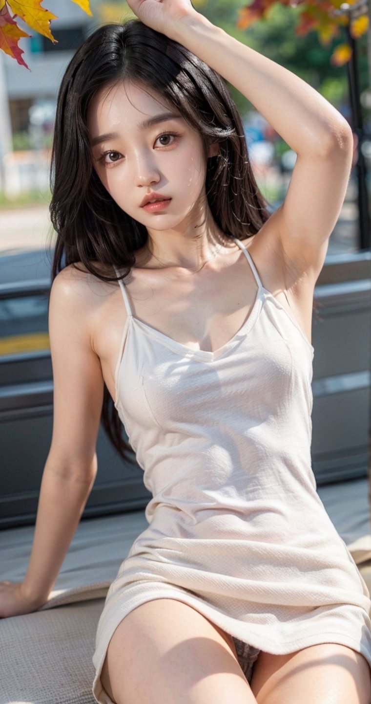  penetrating_pussy,yoonss-2, show pussy, detailed pussy, beautiful labia, looking_at_viewer, finger spread pussy, 

Korean woman, 21 years old,(pale skin:1.3), (chic and minimalist slip dress in a neutral color, featuring spaghetti straps and a subtle V-neck,:1.3),(armpits:1.3),delicate,masterpiece, beautiful detailed,(full body1.3),(city autumn scenery backgroundt:1.2) ,(black hair:1.3)