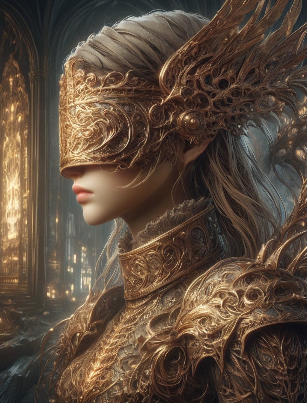 "Dark romance fantasy, close up of a woman with sword wearing dragon bone armor standing above a city, an army looking up at her, embers", bones, ribcage style armor, eldritch, dracolich-like armor, wavy golden dark blonde hair, Masterpiece, Intricate, Insanely Detailed, Art by lois van baarle, todd lockwood, chris rallis, anna dittmann, Kim Jung Gi, Gregory Crewdson, Yoji Shinkawa, Guy Denning, smooth, natural Chiaroscuro, subsurface scattering vfx, actionpainting, best quality, smooth finish, masterpiece,DracolichXL24,art_booster,LegendDarkFantasy,ellafreya,renny the insta girl,real_booster,bl1ndm5k