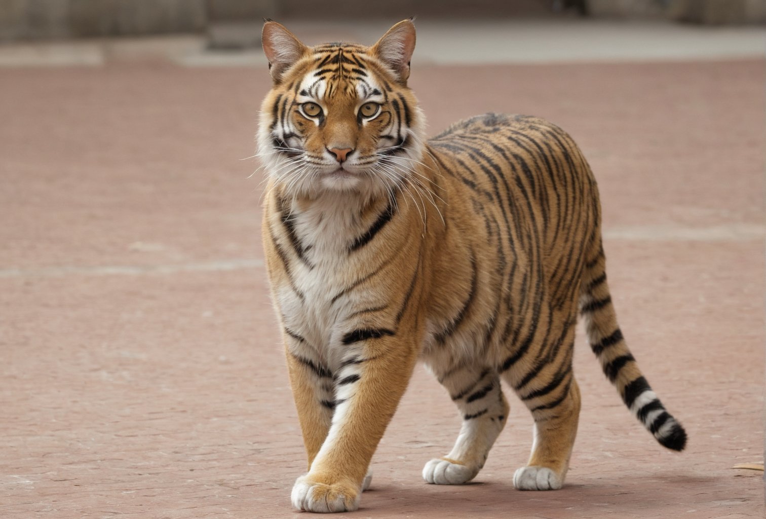 Wow, that's one majestic cat! It's almost like a tiger and a domestic cat had a super cool fusion. wearing yellow sneakers And about that '110', maybe it's part of a top-secret feline mission?