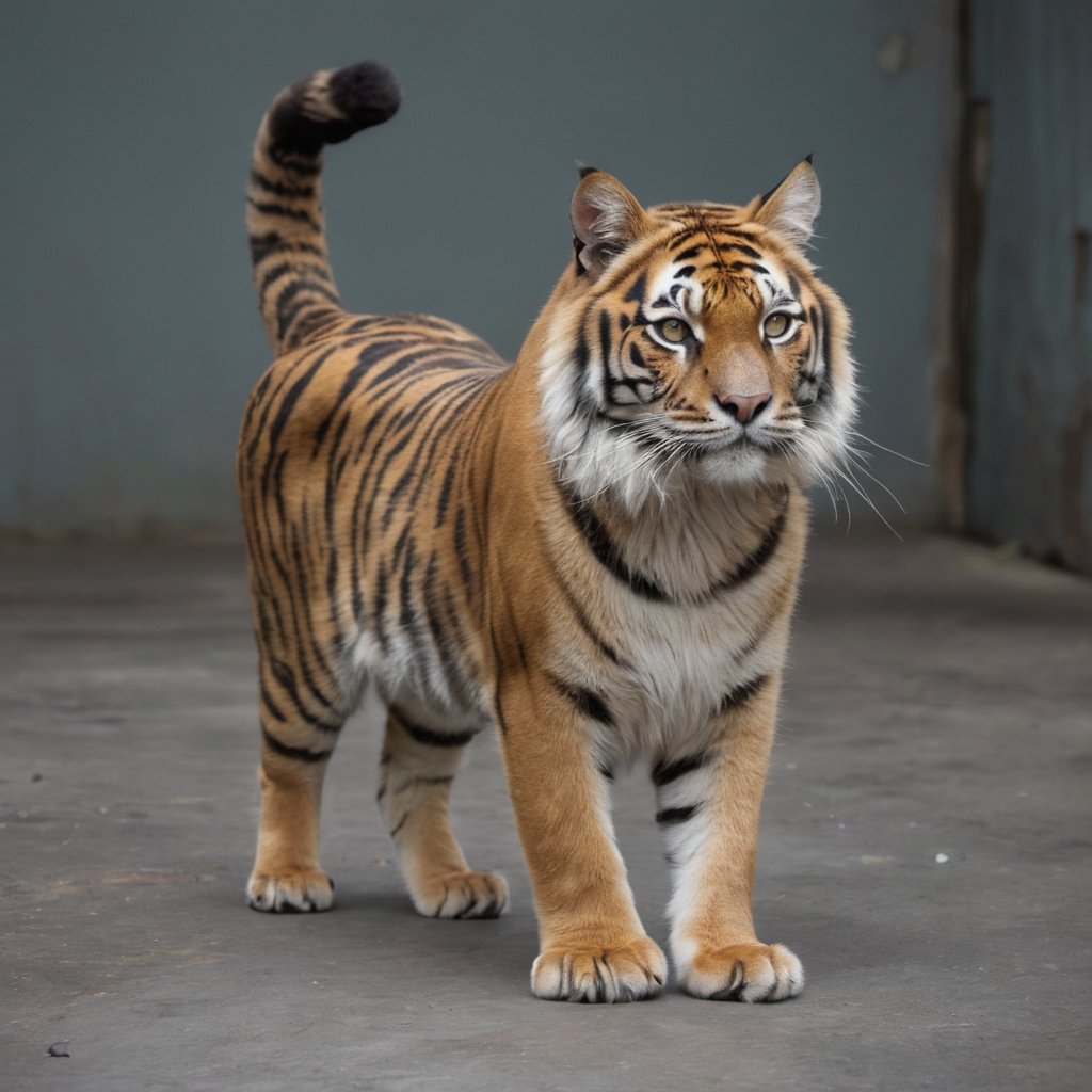 Wow, that's one majestic cat! It's almost like a tiger and a domestic cat had a super cool fusion. wearing tiger slippers And about that '110', maybe it's part of a top-secret feline mission?