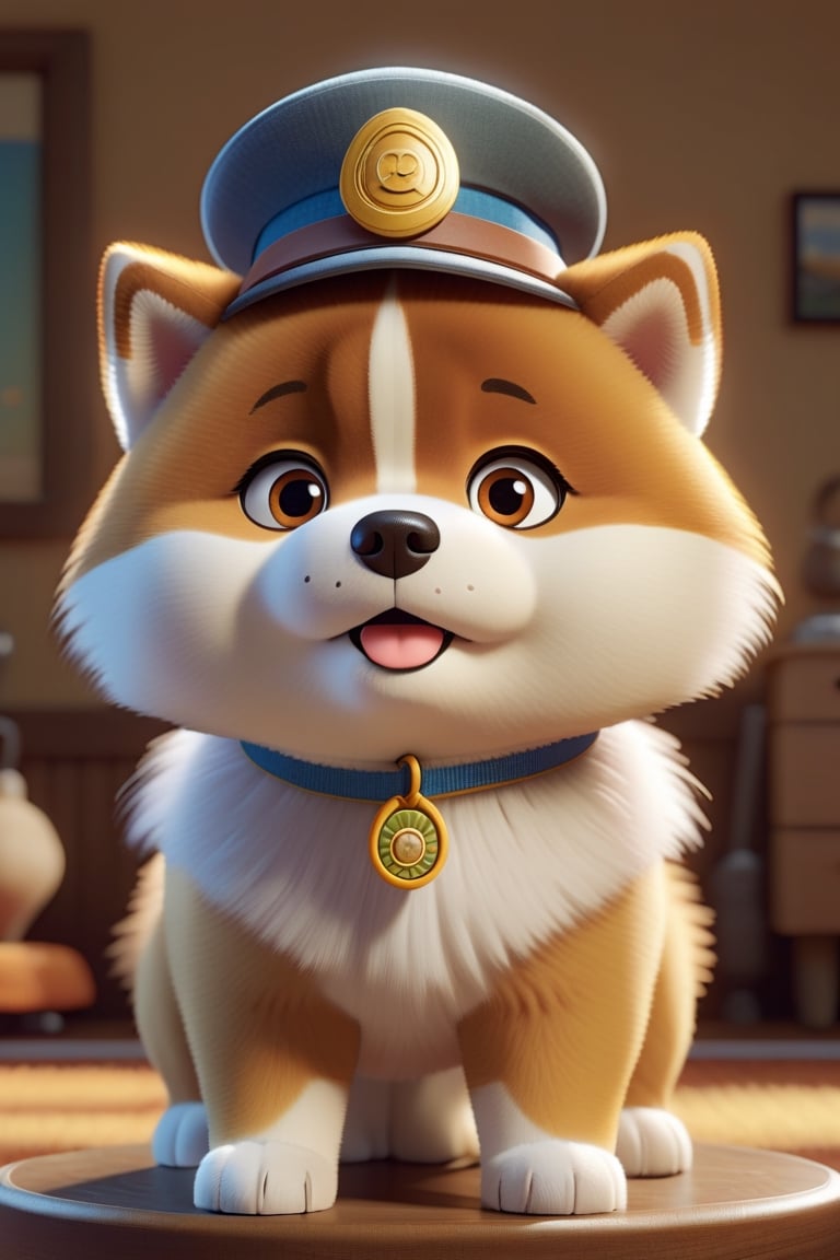 cartoon character classic, ((a cute akita dog )), full shot, fluffy hair, a explorer hat, big eyes, cute face, anthropomorphic expressions, rich colors, exquisite details, masterpiece, realistic, artsation, cg, realistic, Unreal Engine, real light and shadow, Beautiful rich colors, amazing details, high quality, a pair of ears,3d,potma style,v0ng44g