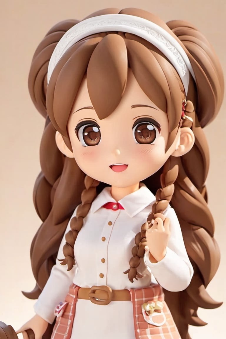 A cute girl,Clay Animation, Clay,browneyes,light_brown_eyes,long_hair 