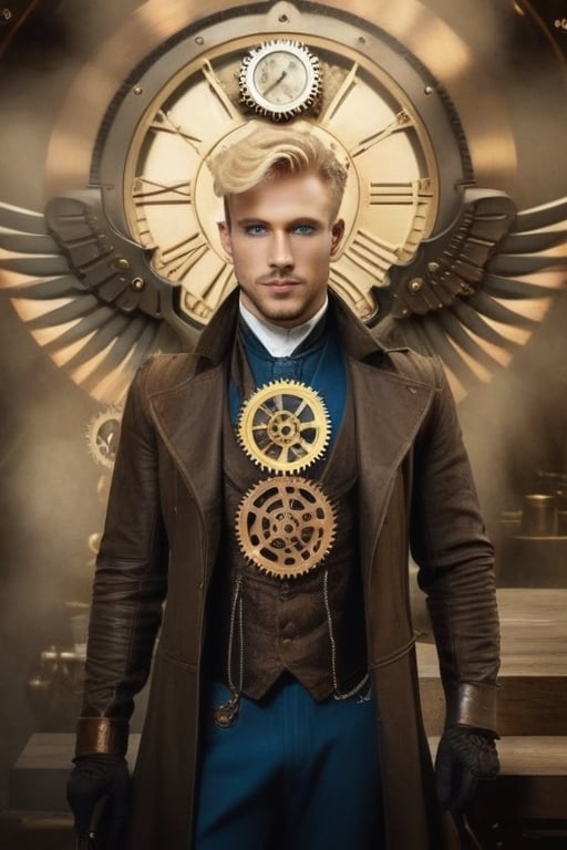 man's face, european man's face, attractive man's face, blue eyes, blonde hair.

Stylish,steampunk style