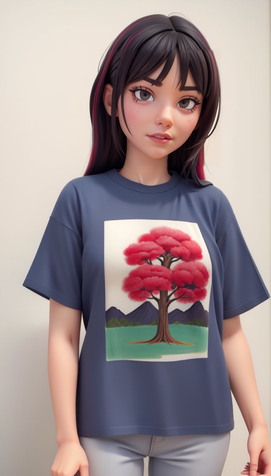 Japanese vintage art, nostalgic t-shirt design with intricate details and vibrant colors, inspired by traditional ink wash painting and delicate line work,SFW,3D MODEL