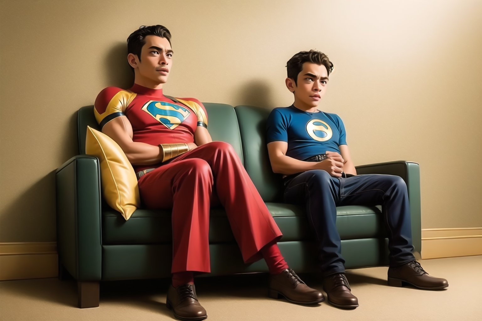 a little superhero boys, sit straight, Wong-Tigo