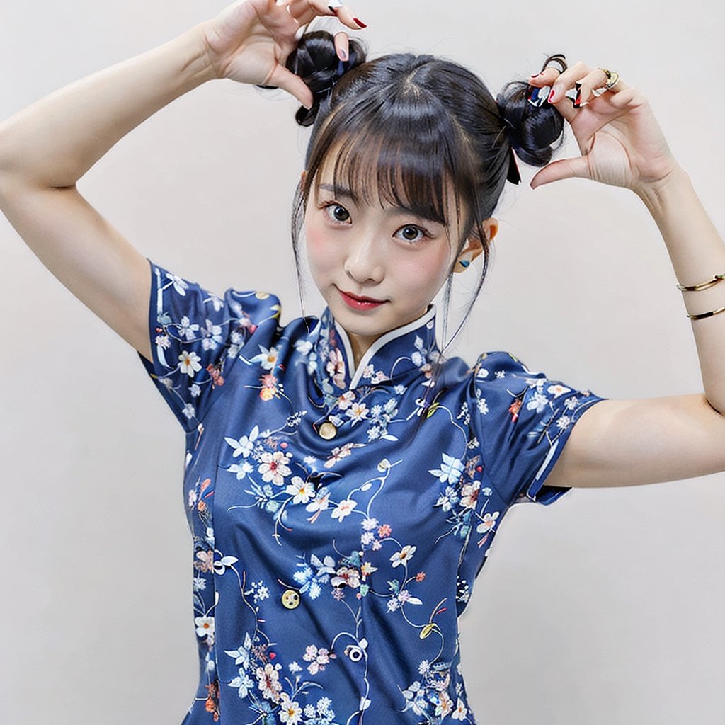 double bun, qipao, japanese teenager