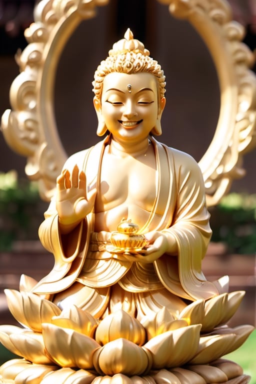 smile, (genshin impact),buddha statue,BUDDHA