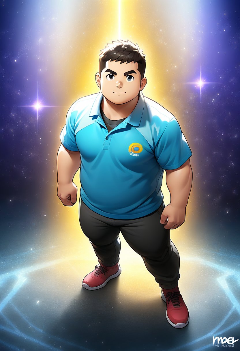 ((1male, solo, male focus)), (chubby:0.8), (bara:1.4), short hair, crew cut, ((full body)), (cool, awesome), ((anime, best quality, best aesthetic, high res, masterpiece))