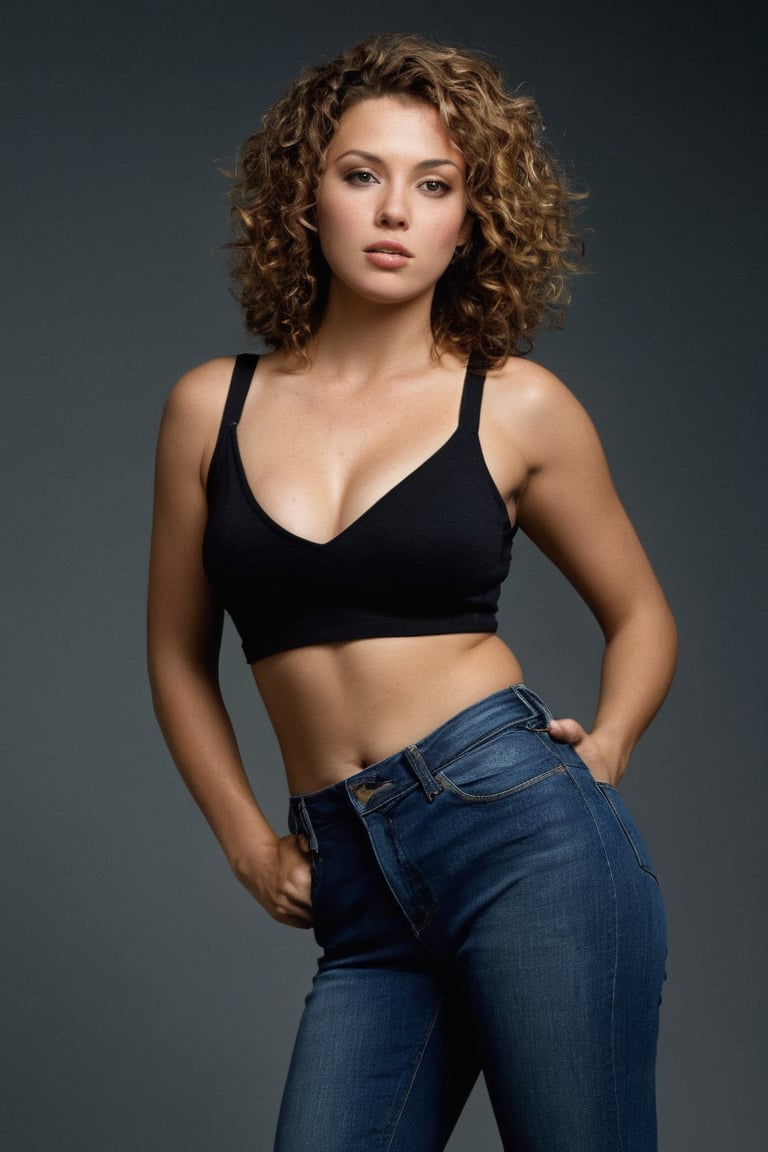 (((iconic Woman but extremely beautiful)))
(((Voluptuous and yet  so adorable,photographed 1966)))
(((looking at viewer, midriff, pants, tank top cotton, jeans denim dirty,broken,old)))
(((Hair curly long)))
(((Chiaroscuro darkness simple colors)))
(((gorgeous, voluptuous, sexy, rock hard)))
(((view profile, view angle, dutch_angle)))
(((Chiaroscuro light background)))
(((intricate details,masterpiece,best quality,hyperrealistic, photorealistic)))
(((by Annie Leibovitz style, by caravaggio style))),bbw