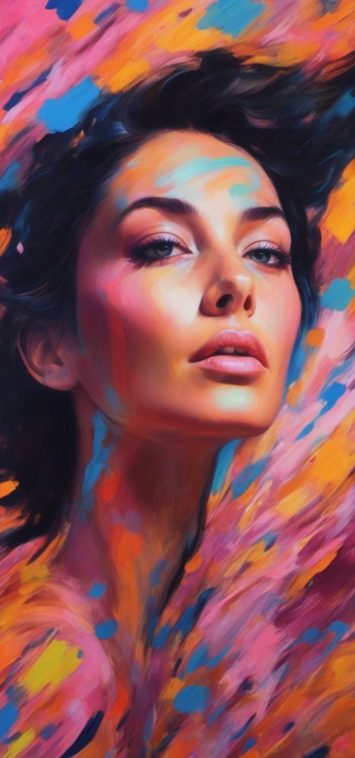 (Fine Art, abstract painting of a woman entirely made of rough paint strokes:1.5), masterpiece, digital art, beautiful art, (simple background:1.3) eclectic and exquisite painting of a gorgeous woman, acrylic paint, ultra detailed, pastel colours, half-body shot, pure form, minalmilistic, concept art, painting hyper-realistic, intricate detail, by Giorgio Griffa, Joan Mitchell, James Nares, Qin Feng, original idea,,PoP art,bl4ckl1ghtxl
