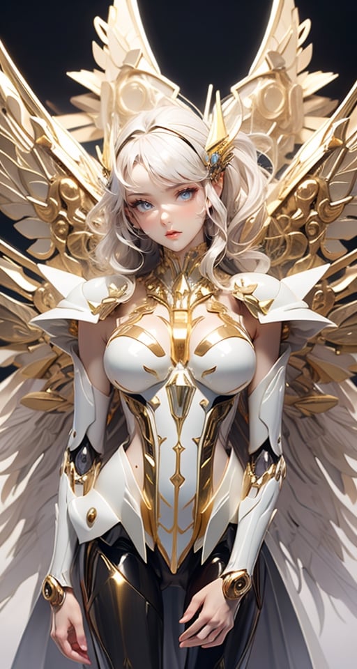 girl with mechanical huge wings, mechanical wings, tight mecha suit, sexy mecha suit, angel feathers, snowflakes, surreal sweet girl, giant mechanical gem, holographic, holographic texture, wlop style, space, angel gundam, hdsrmr, fire element, HeiJing1,solorpunk