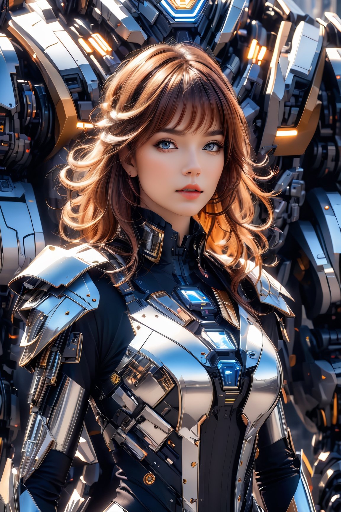 fierce beauty ((full body)), her brown hair with blonde highlights on her bangs cascading down the side of her face and shoulders, standing inside of a MECH suit, (masterpiece, top quality, best quality, official art, beautiful and aesthetic:1.2), (1girl), extreme detailed,(fractal art:1.3),colorful,highest detailed,zoomout,perfecteyes, random hairstyle
,alluring_lolita_girl,RedHoodWaifu,beautymix,futurecamisole,mecha,xxmix_girl,Movie Still,Film Still,Wearing edgTemptation,Cinematic,p3rfect boobs,skirtlift,cleavage,Cinematic Shot,Cinematic Lighting,aesthetic portrait,photo r3al,cyborg style