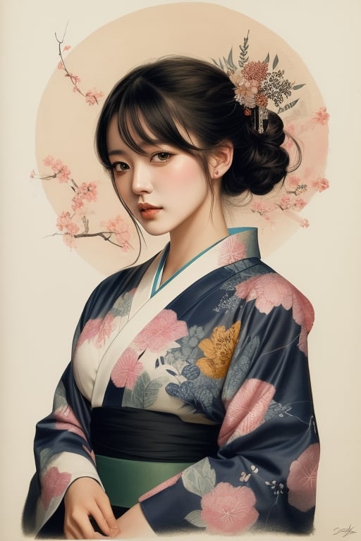 Masterpiece,

ideogram, double exposure,

Best Quality,

Very detailed,

intricate color palette,

beautiful woman wearing yukata,

ink painting in the style of artists such as Russ Mills,

sakimichan,

Oh!

loish,

germ of art,

Darek Zabrocki

and Jean-Baptiste Monge
