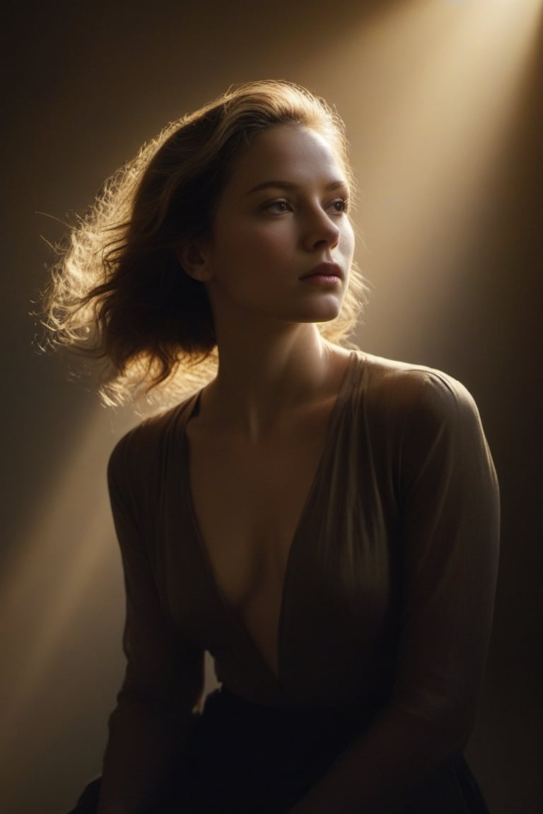 (((Iconic Woman extremely beautiful)))
(((moody atmosphere, ethereal glow, delicate interplay of light and shadow, captivating gaze, artistic expression, emotional resonance)))
(((Chiaroscuro gold colors background)))
(((View zoom,view detailed, dutch_angle)))
(((by Annie Leibovitz style,by Murata_Range style)))