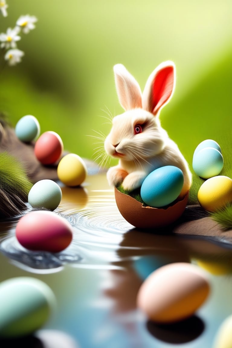 Easter ,
Rabbit ,
Eggs ,
Easter eggs ,
River, 
