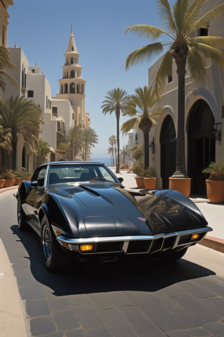 (Cinematic Photo:1.3) of (Ultra detailed:1.3) king kong Gorilla, 
1970’s style movie poster of a matte black 1975 corvette stingray classic racing through the Santorini boardwalk ,
,
sunlight, noir lighting dynamic angle incredibly detailed sharpen details professional lighting, 
cinematic lighting, action movie aesthetic,(by Artist Alex Ross:1.3),(by Artist Coles Phillips:1.3),(by Artist Jan Urschel:1.3),Highly Detailed,(Digital Art:1.3),(Neo-Expressionism:1.3),(Victorian Gothic Art:1.3),(CineColor:1.3),more detail XL