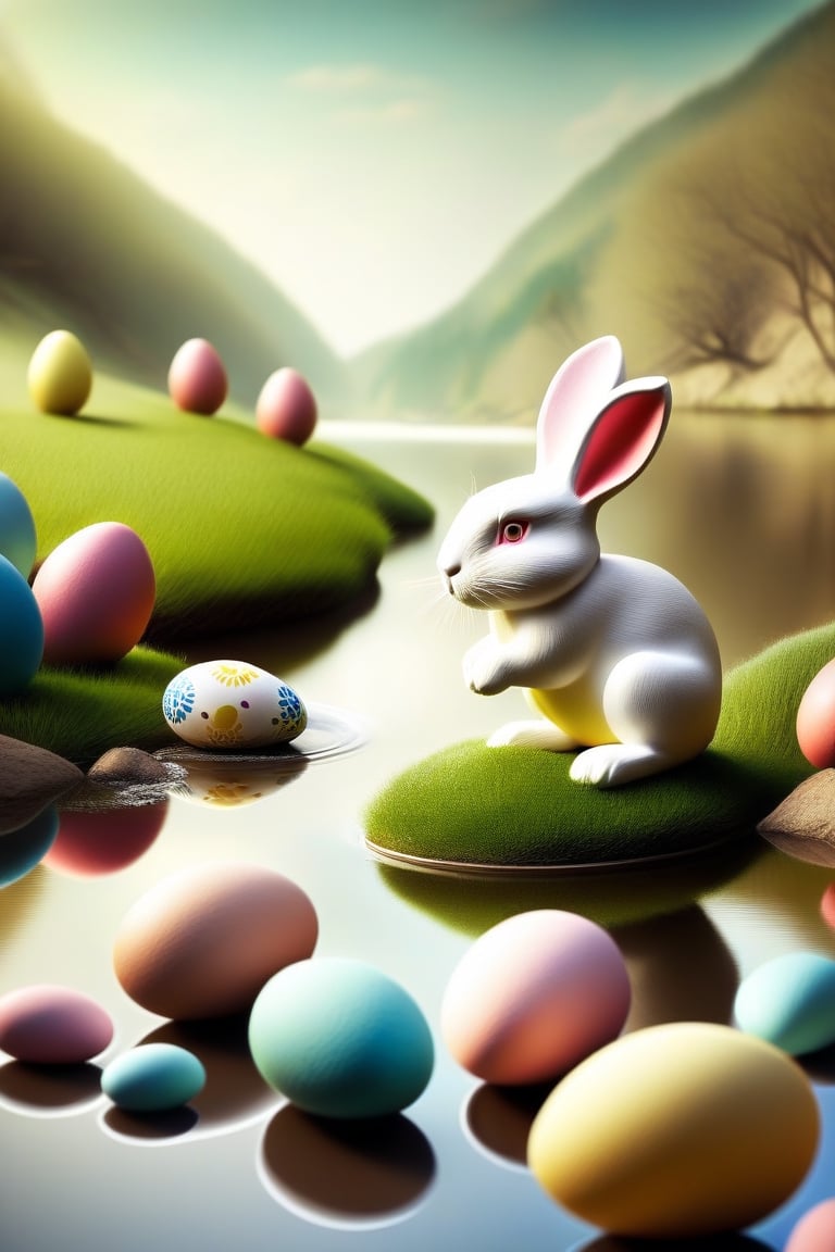 Easter ,
Rabbit ,
Eggs ,
Easter eggs ,
River, 