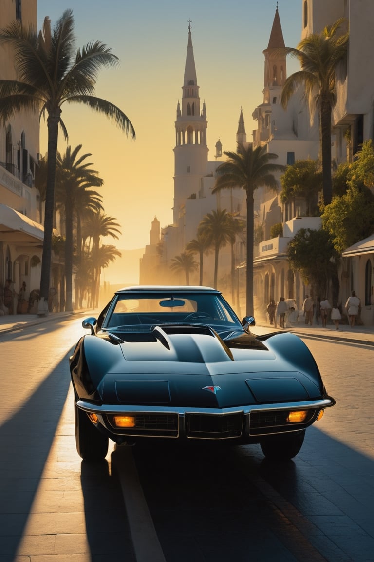 (Cinematic Photo:1.3) of (Ultra detailed:1.3) 1970’s style movie poster of a matte black 1975 corvette stingray classic racing through the Santorini boardwalk, 
((King Kong in background)) ,
,
sunlight, noir lighting dynamic angle incredibly detailed sharpen details professional lighting, 
((Sexy girls walking around)) ,
cinematic lighting, action movie aesthetic,(by Artist Alex Ross:1.3),(by Artist Coles Phillips:1.3),(by Artist Jan Urschel:1.3),Highly Detailed,(Digital Art:1.3),(Neo-Expressionism:1.3),(Victorian Gothic Art:1.3),(CineColor:1.3)