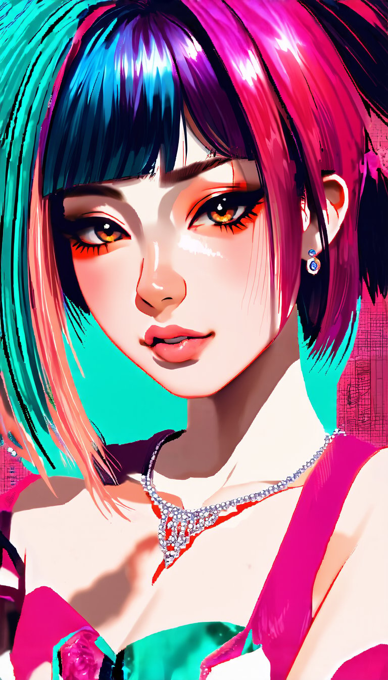 (1girl, creates beautiful women with the theme of "Kawaii punk"), Detailed Textures, high quality, high resolution, high Accuracy, realism, color correction, Proper lighting settings, harmonious composition, Behance works
