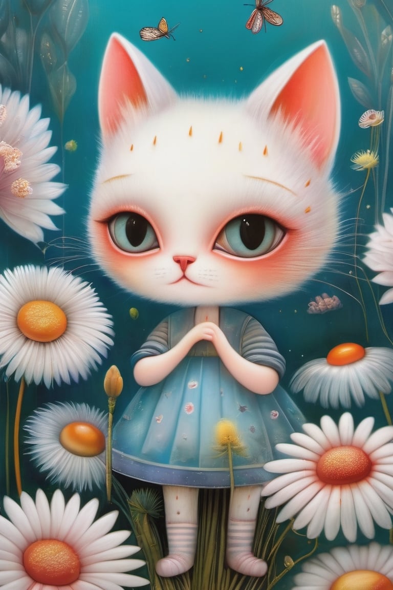 (🌠🐈transparent delicate flowers surrealism, charm and admiration, Nicoletta Ceccoli style, Ralph Steadman style, painting, double exposure, cute playful cat catching sunbeams, hyper-detailed tousled fur, sunlight, play of light and shadow, large detailed eyes, complex details, octane number, clarity, sharpness, realism, 32k, cinematic, ultra-high detail, correct anatomy, high quality, Artstation, ideal centered composition🐈‍⬛🌠), detailed textures, high quality, high resolution, high Accuracy, realism, color correction, Proper lighting settings, harmonious composition, Behance works,photo r3al