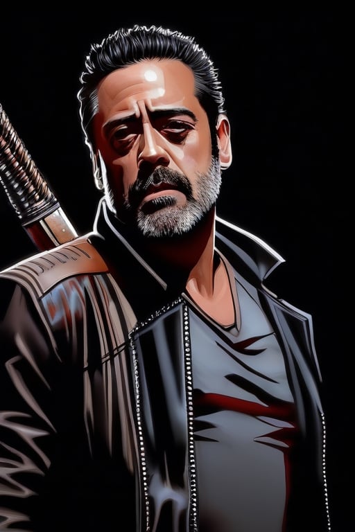 Jeffrey Dean Morgan as Negan from the Walking Dead as painted by Tim Bradstreet 