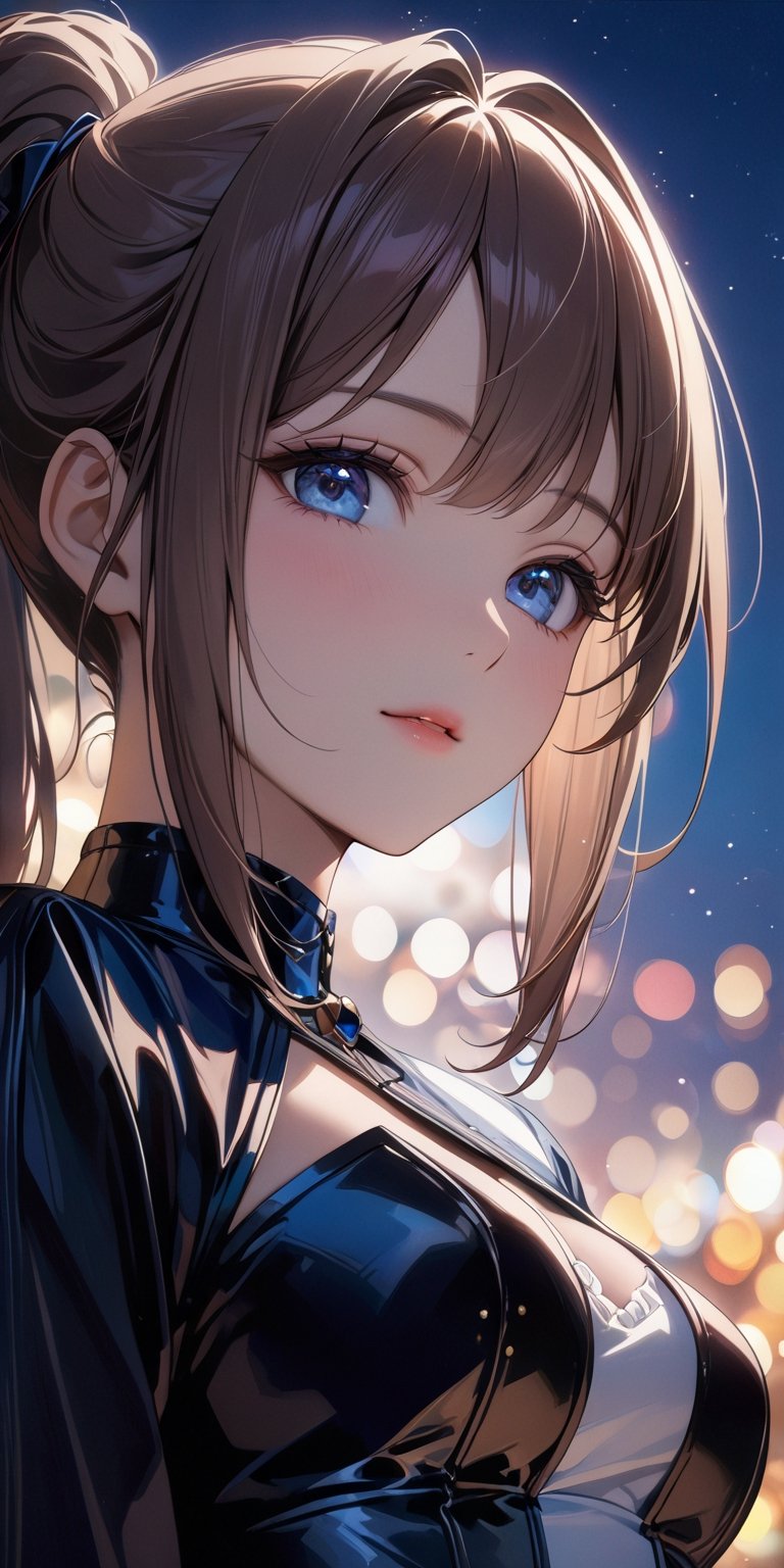 //Quality, Masterpiece, Top Quality, Official Art, Aesthetic and Beautiful, 16K, highest definition, high resolution, 
//Character, (1girl), beautiful skin, waist up portrait, The girl with blue sky and white clouds background, shyly face, sexy outfit, front view, (Bokeh, Sharp Focus), low angle, dramatic lighting, 
