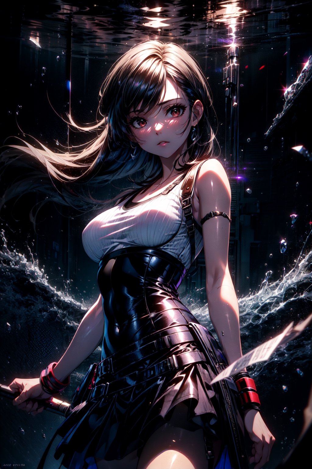 masterpiece, absurdres, highres, tifa lockhart's refined dress, detailed, hyper detailed, digital art, intricate, trending on artstation 8k