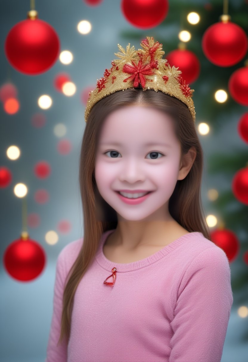 Happy New Year, Beautiful young girl,<lora:659095807385103906:1.0>