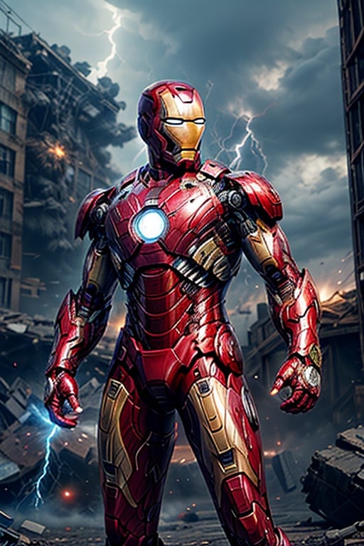  a super high-detailed and realistic image of a knight in a iron-man-inspired body armor with and a glowing lightning charge:
knight donning a state-of-the-art silver-black body armor that draws inspiration from Iron-Man, yet takes it to a new level of high-tech brilliance. This knightly body armor emits a mesmerizing glow, with lightning charges coursing through its surface, showcasing its incredible technological sophistication. The knight's powerful physique is accentuated by the hi-tech armor, and his body suit incorporates an array of advanced tools and gadgets, all seamlessly integrated. He wears a Hi-Tech helmet, both concealing his identity and offering crucial data through its heads-up display.
In this stunning image, the knight is adorned in the full glory of his Hi-Tech lightning charge magical armor, a perfect blend of technology and mystic power. The background should portray a knightly setting, heightening the sense of grandeur and heroism.
With a heroic and dynamic pose, this image should encapsulate the knight's unwavering courage and determination. Every detail, from the intricate spider-like designs on the armor to the crackling energy of the lightning charge, should be meticulously rendered, creating a 4K HDR super high-quality masterpiece that immerses viewers in the thrilling world of this cyberpunk knight." ((Photographic cinematic super high detailed super realistic warrior Iron man knight image)), ((4k HDR super high quality image)), ((masterpiece)), (((full body))),