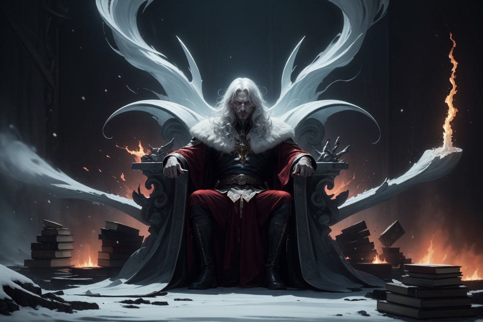 His robes were white as snow, his hair was white like wool. His throne was flaming with fire, its wheels blazing. A river of fire poured out of the throne. Thousands upon thousands served him, tens of thousands attended him. The courtroom was called to order, and the books were opened.,DarkTheme