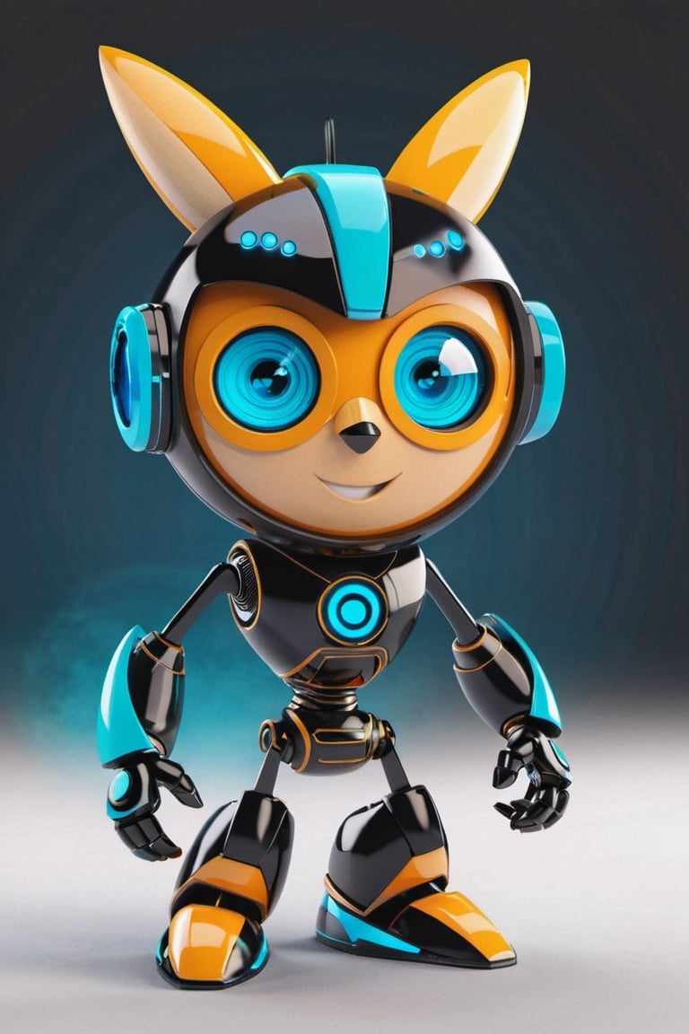 Craft a mascot for tensor.art that represents the platform's cutting-edge technology. This character should have a futuristic look and a creative flair that sets it apart.