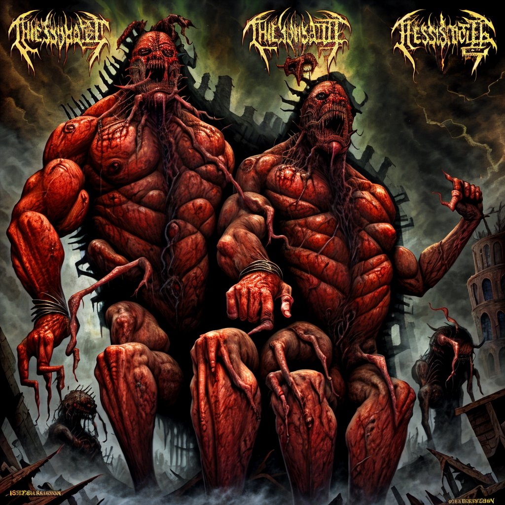 bestial devastation, horrific scenario, DEATHMETAL detailed, high_resolution, best quality